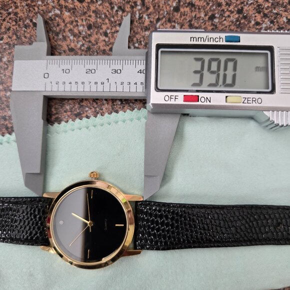 Genuine Leather Quartz Watch Diamond 12 Hour Mark - Picture 10 of 10